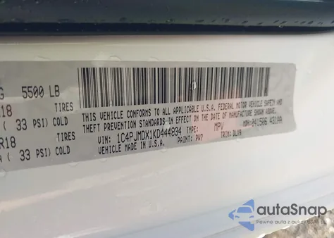 2019 Jeep Cherokee Limited 4X4 из США, поврежденный, VIN 1C4PJMDX1KD444834